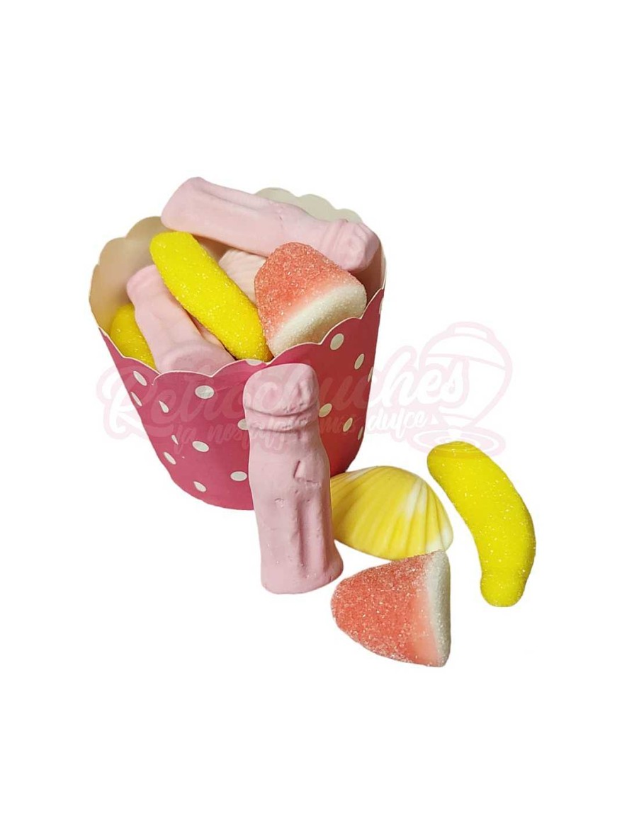 Chucher As RetroChuches | Cupcake Vaso De Chuches Rosa Y Amarillo