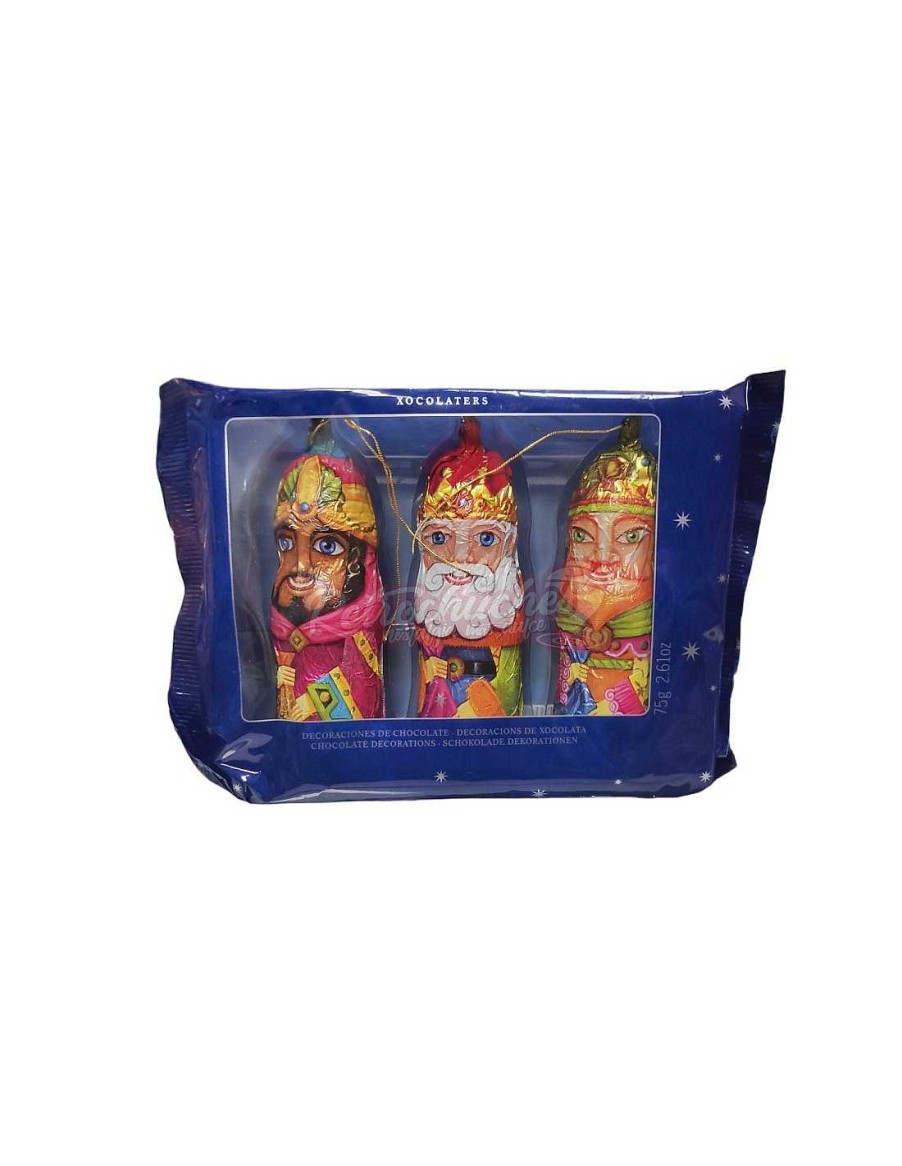 Chucher As RetroChuches | Reyes Magos De Chocolate Simon Coll Mediano Con Cuerda Pack 3