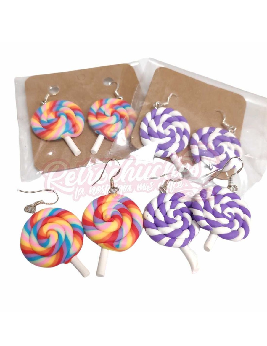 Juguetes+ RetroChuches | Pendientes Retrochuches Piruletas Roller