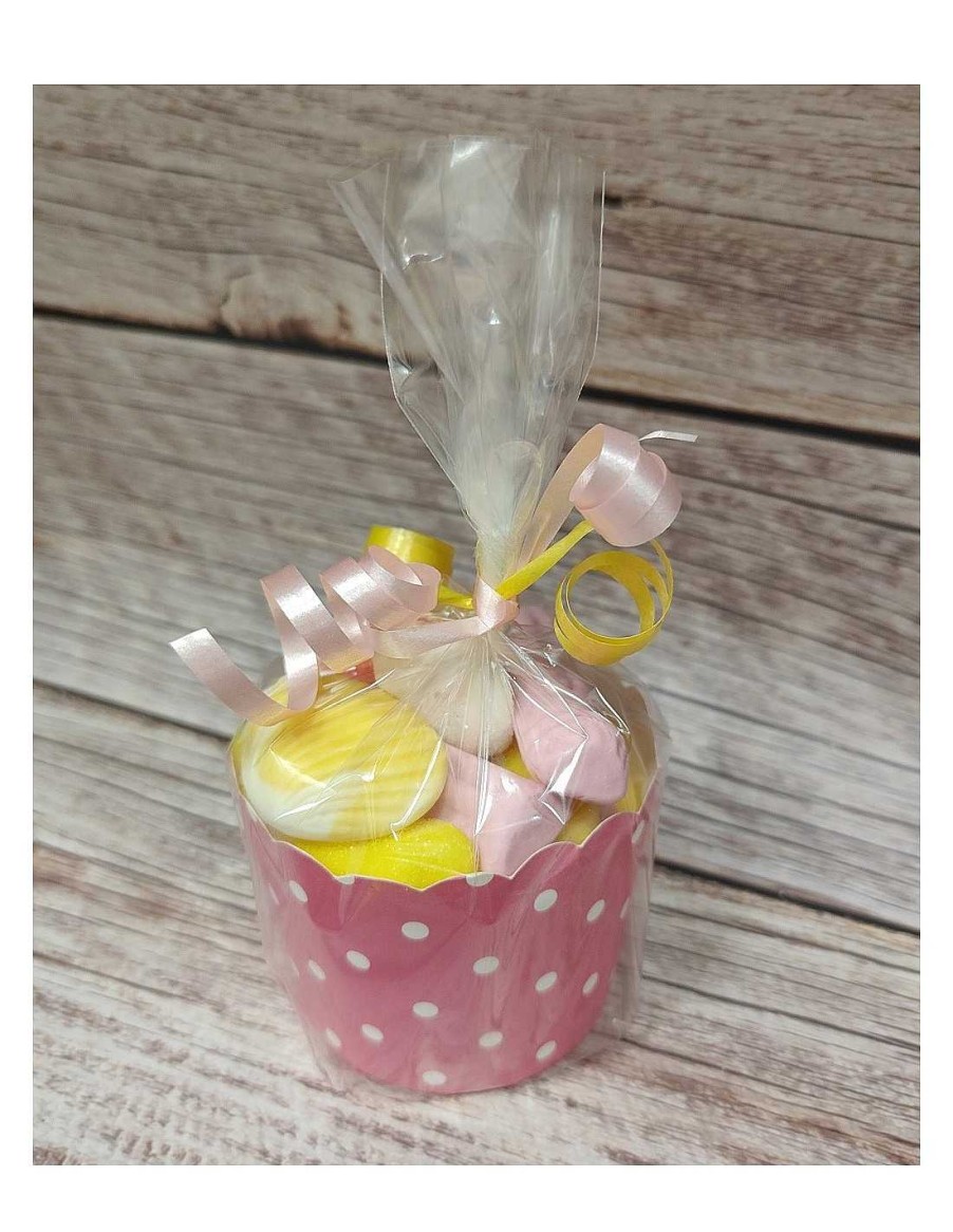 Chucher As RetroChuches | Cupcake Vaso De Chuches Rosa Y Amarillo