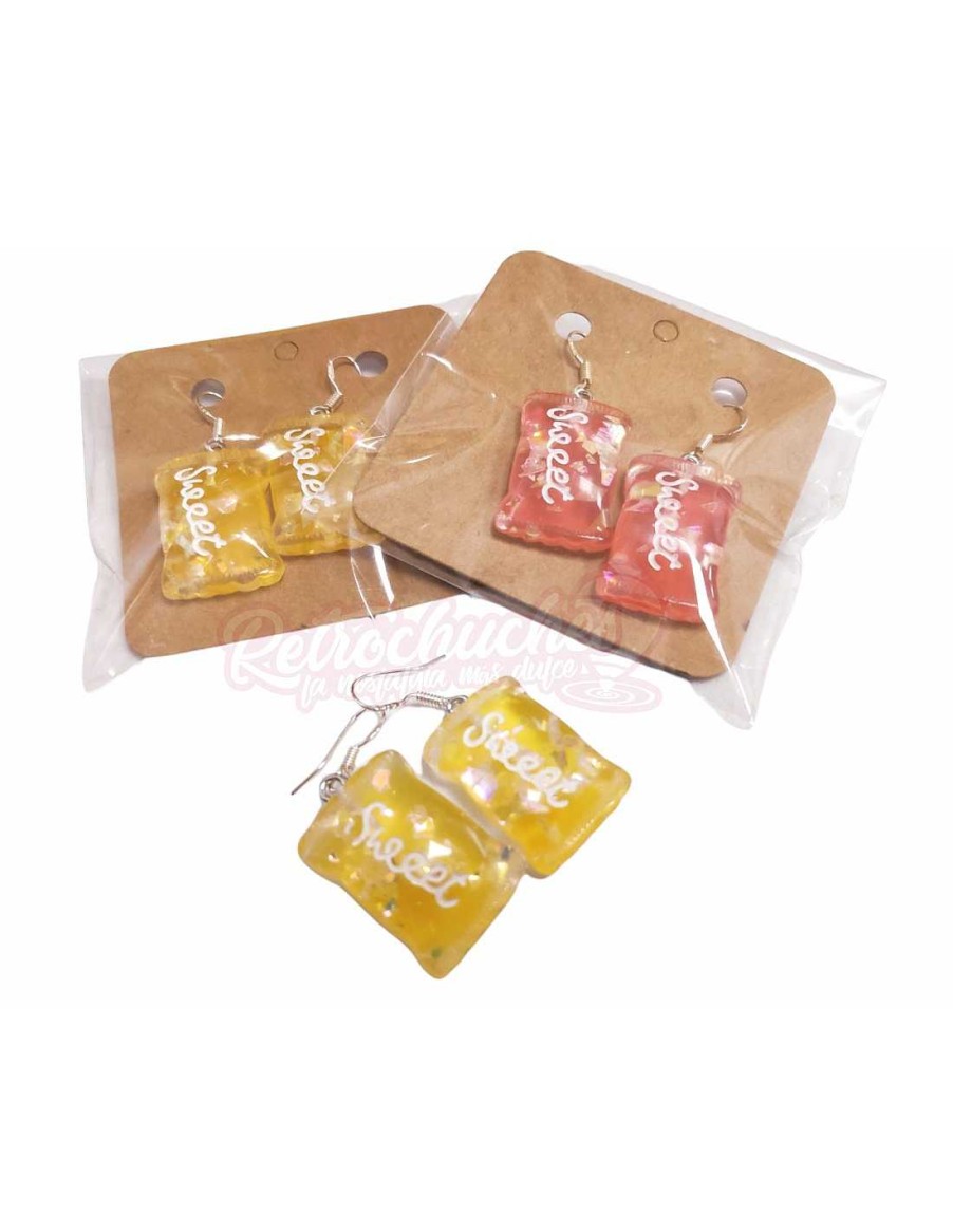 Juguetes+ RetroChuches | Pendientes Retrochuches Bolsas Sweet