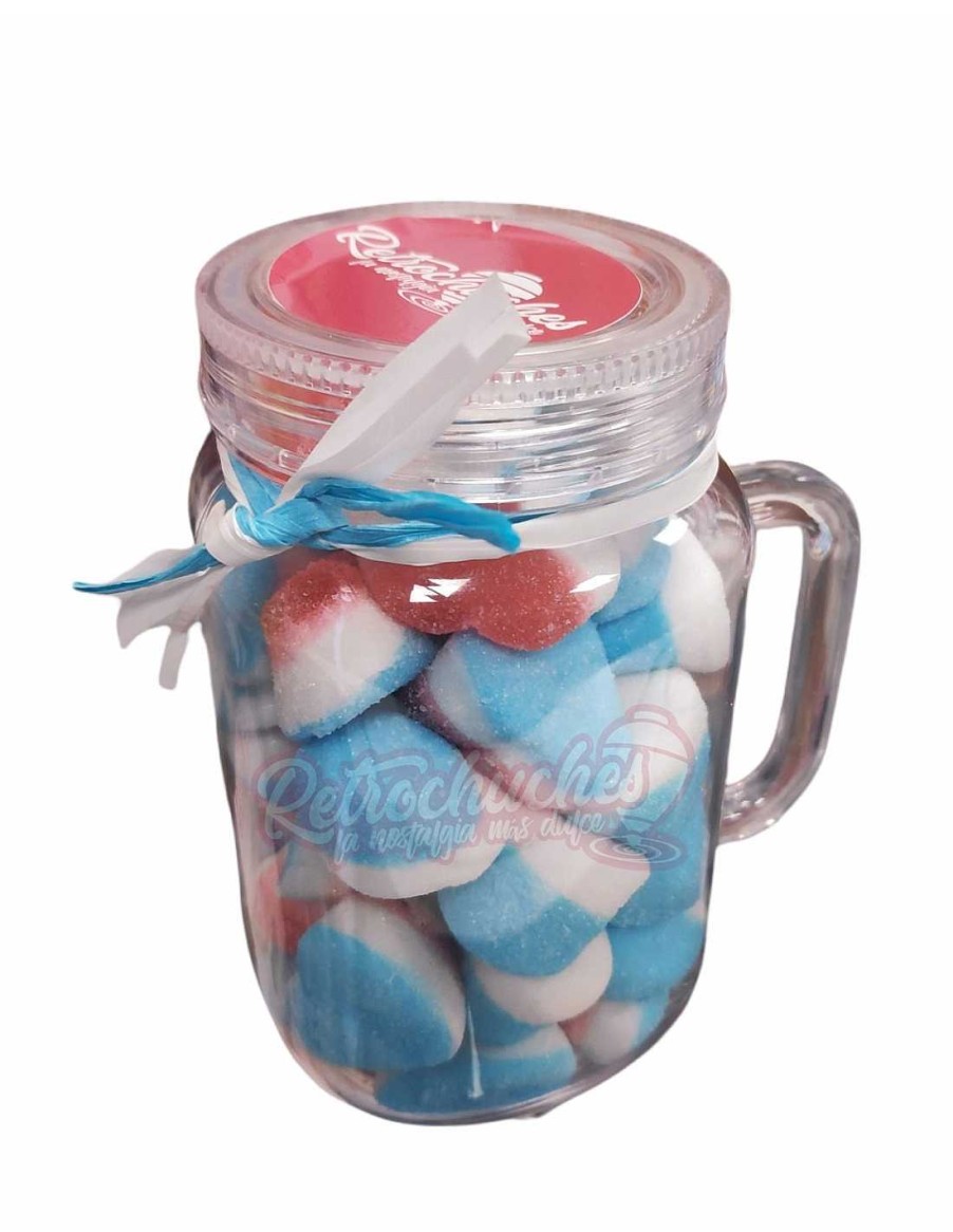 Chucher As RetroChuches | Jarra Pl Stico Con Chuches Zumo De Amor Pitufo Azul