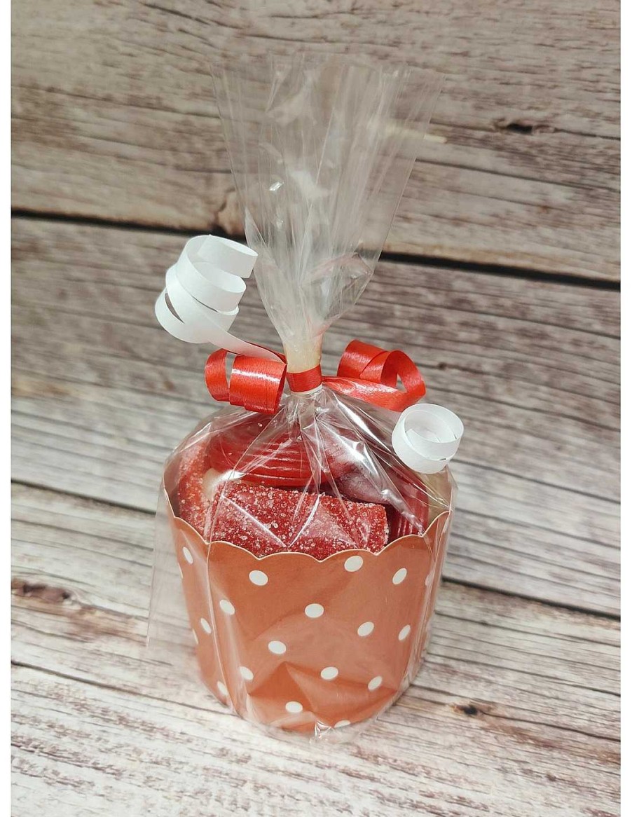 Chucher As RetroChuches | Cupcake Vaso De Chuches Rojo Y Blanco