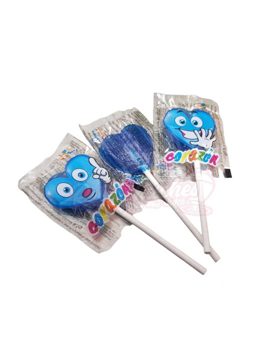 Chucher As RetroChuches | Piruletas De Coraz N Azul Pintalenguas