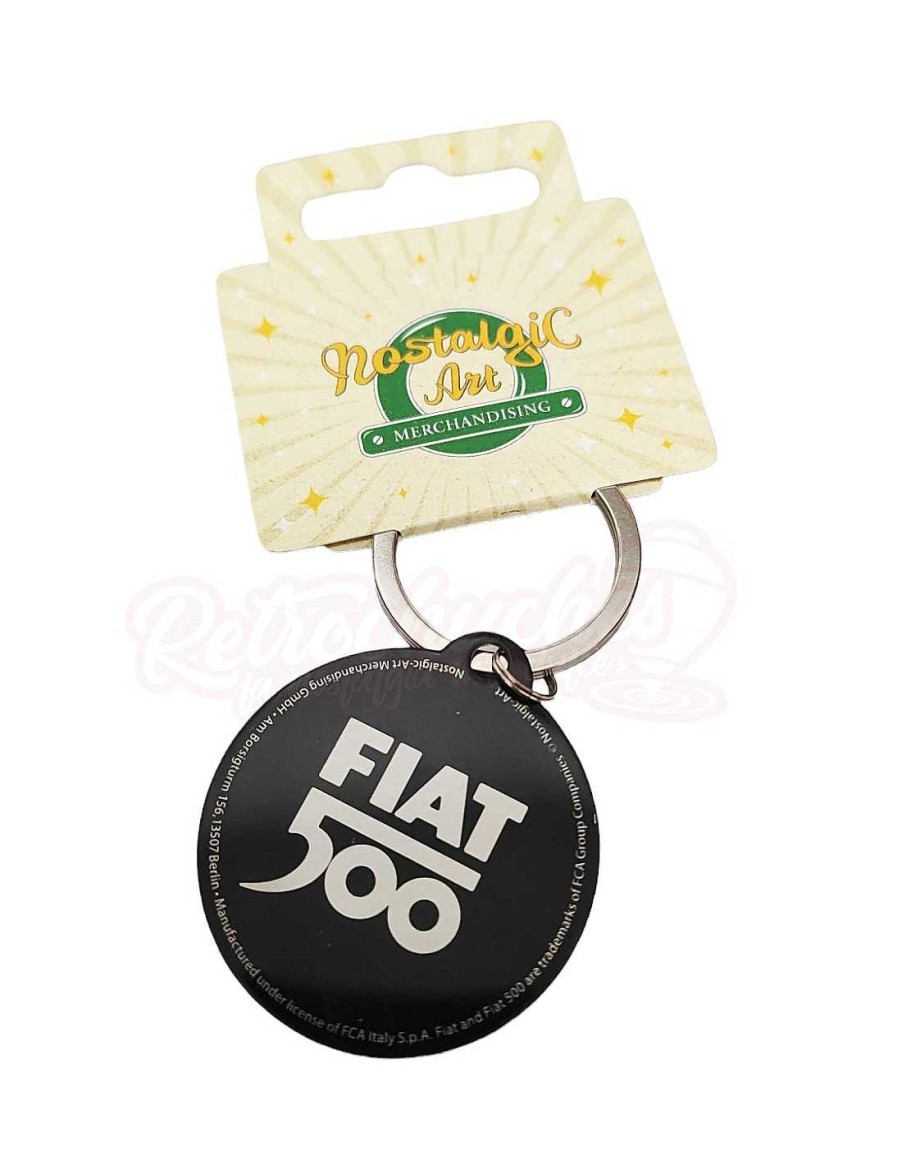 Juguetes+ RetroChuches | Llavero Fiat 500 Retro En Metal