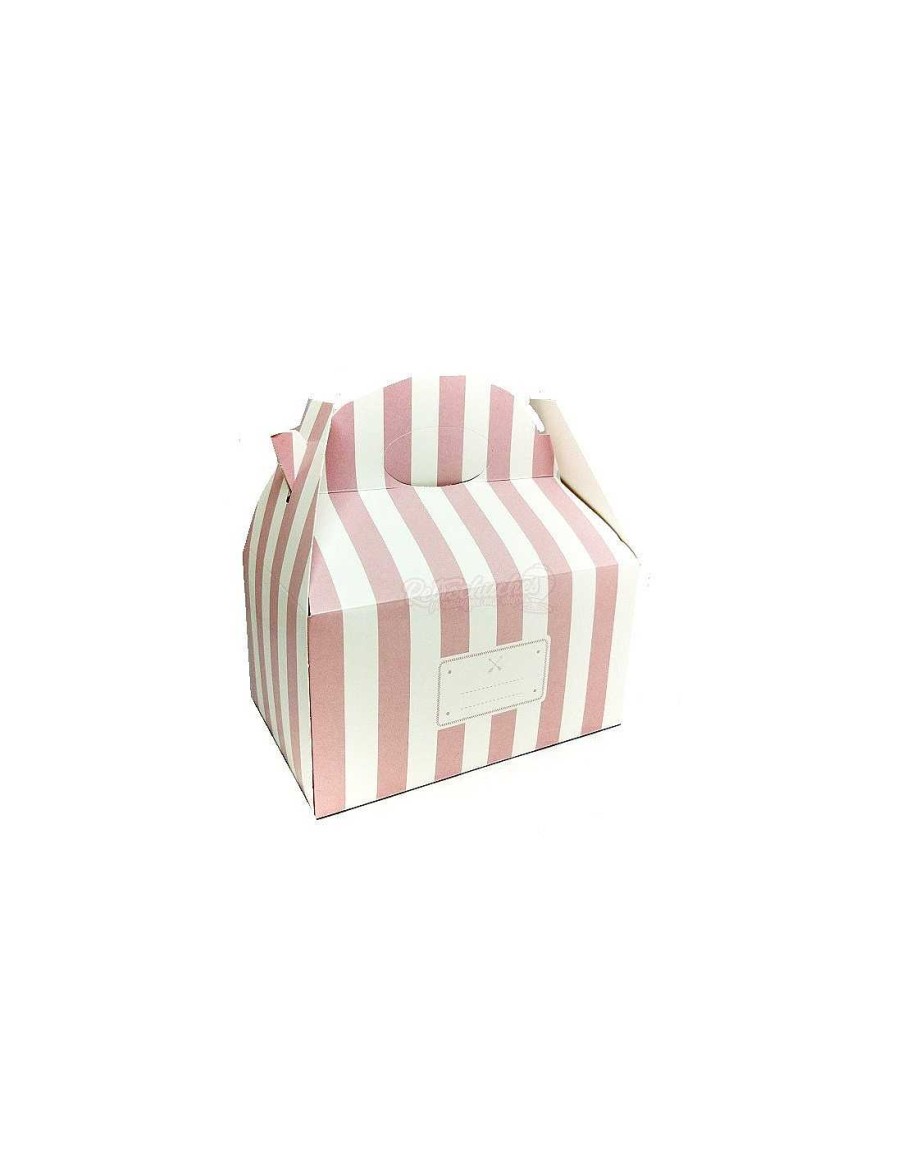 Packs & Cajas RetroChuches | Caja Cart N Para Chuches Rosa A Rayas Retro Vintage Vac A